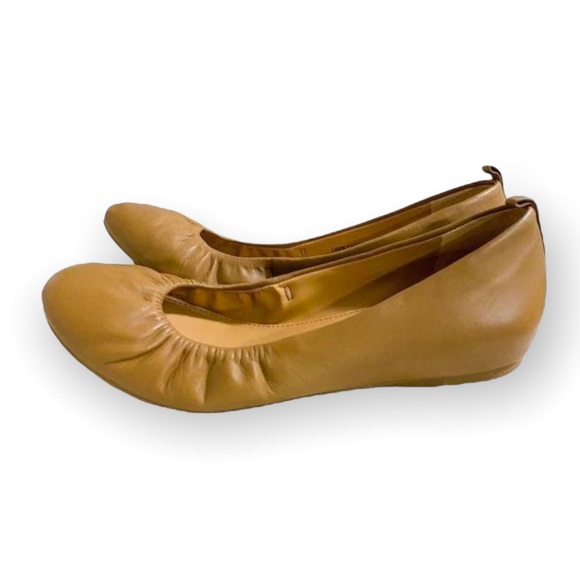 J. Crew Factory Anya Camel Leather Ballet Flats, 7 - Picture 3 of 8